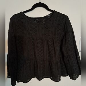 Madewell Black Eyelet Blouse
